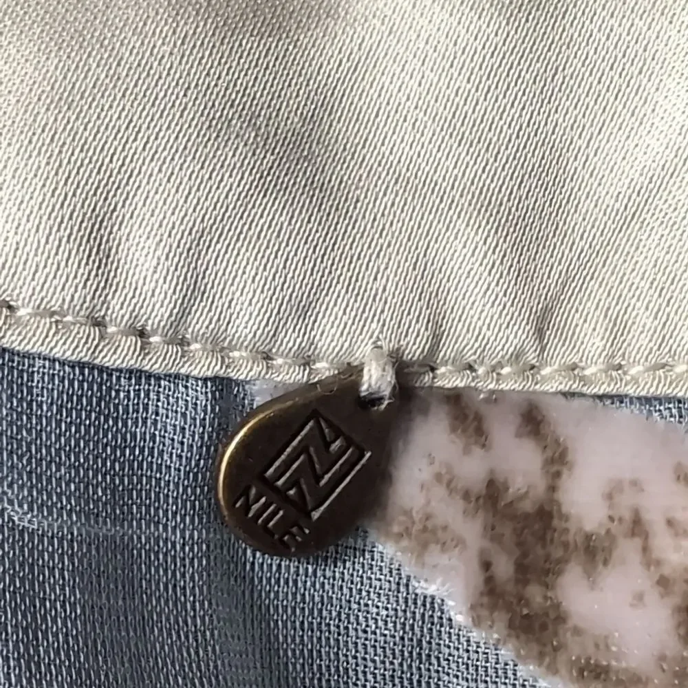 Nile (Swiss Brand) Silk Floral Burnout Velvet  Grey Blue Size M - Picture 9 of 14